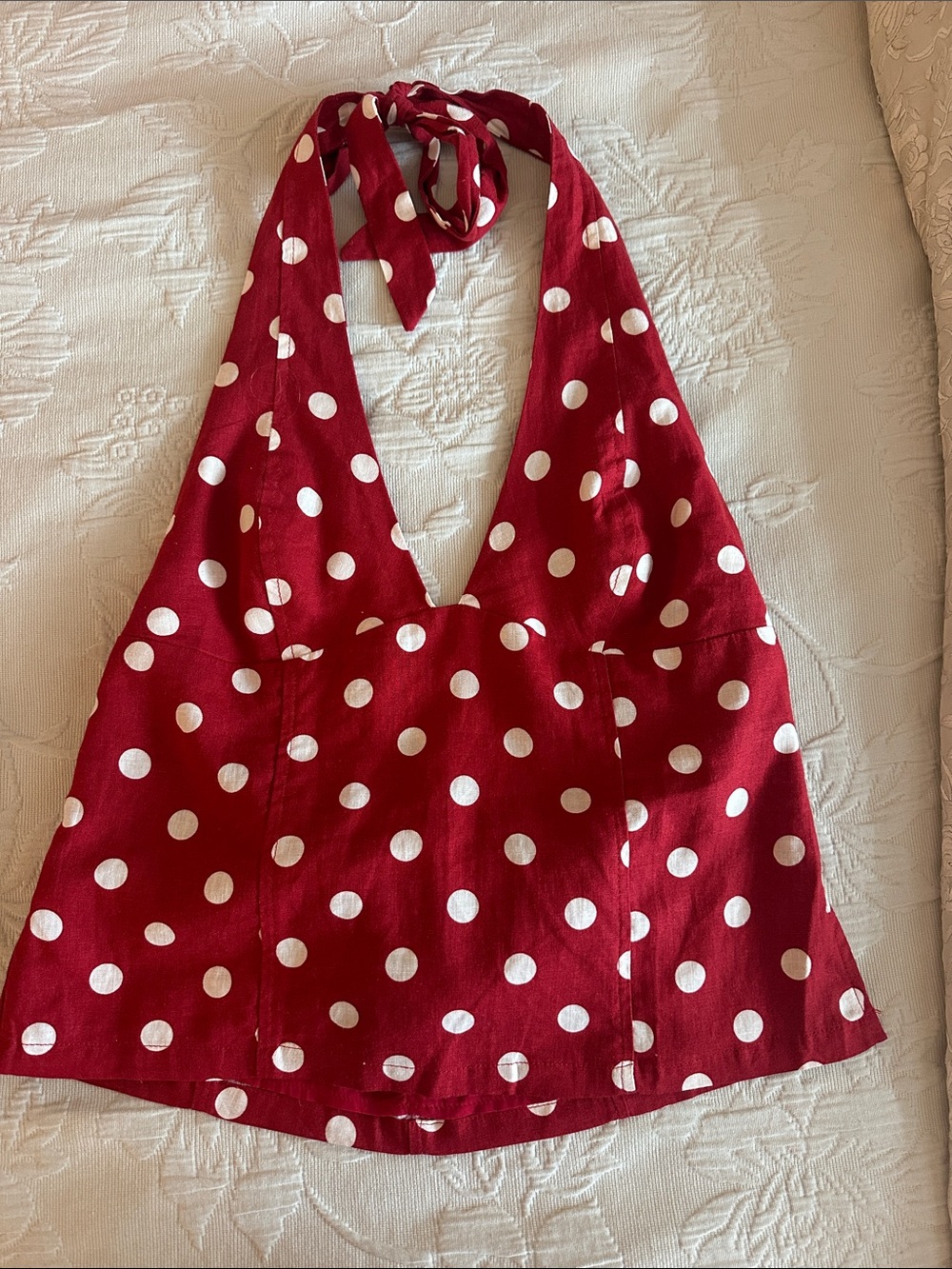 Olivaceous Red Polka Dot Halter Top NWT - Picture 3 of 6